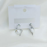 New Twist Crystal Pearl Women’s Dangle Earrings – Each Pair